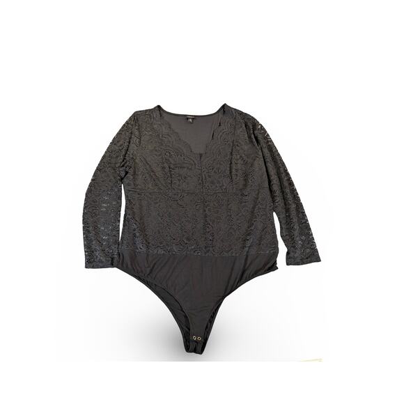 torrid Tops - Torrid Black Lace Long Sleeve Bodysuit Size 3 Plus